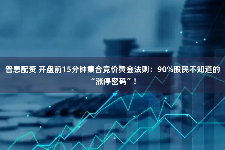 普患配资 开盘前15分钟集合竞价黄金法则：90%股民不知道的“涨停密码”！